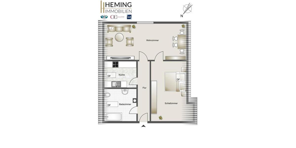Etagenwohnung Ober-Olm Olm - 2 Zimmer, 65 m&sup2;, 830&euro; | Angebot:23691830