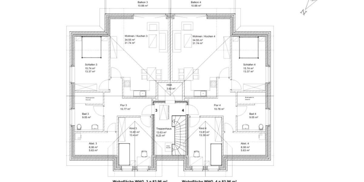 Dachgeschoßwohnung Bruchhausen-Vilsen Vilsen - 3 Zimmer, 85 m&sup2;, 950&euro; | Angebot:25934290