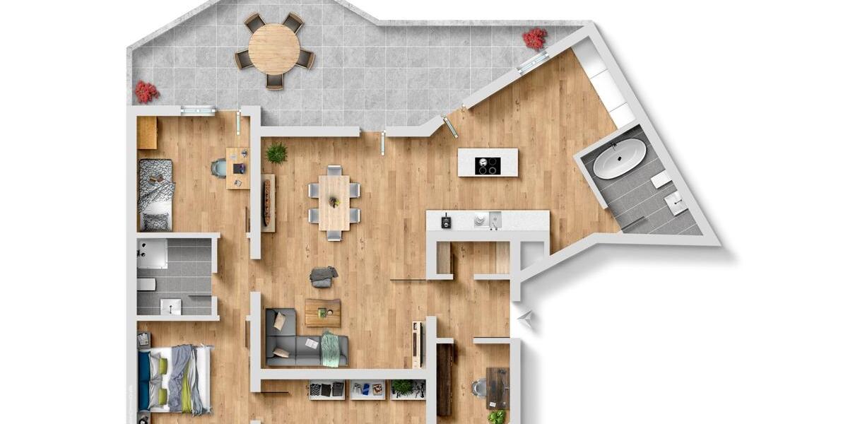 Etagenwohnung Gelsenkirchen - 3 Zimmer, 130 m&sup2;, 915&euro; | Angebot:25097974