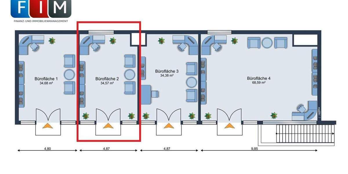 Gewerbeobjekt Bünde Spradow - 1 Zimmer, 34 m&sup2;, 616&euro; | Angebot:26659741