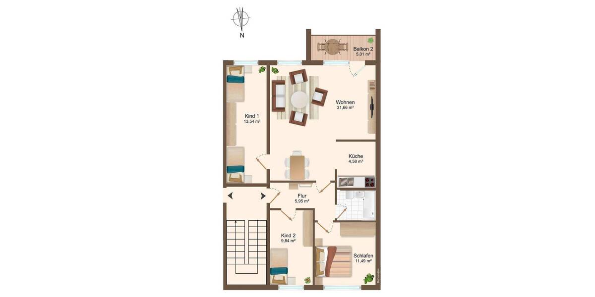 Etagenwohnung Zwickau Neuplanitz - 4 Zimmer, 85 m&sup2;, 500&euro; | Angebot:26673963