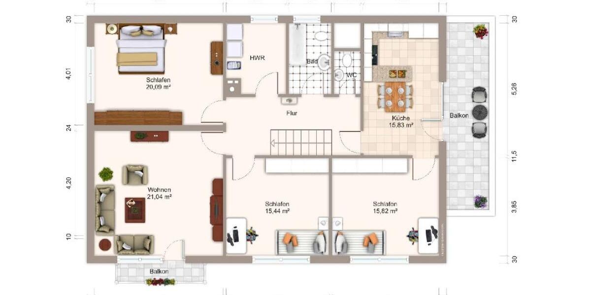 Dachgeschoßwohnung Tostedt - 3 Zimmer, 115 m&sup2;, 1.150&euro; | Angebot:26398848