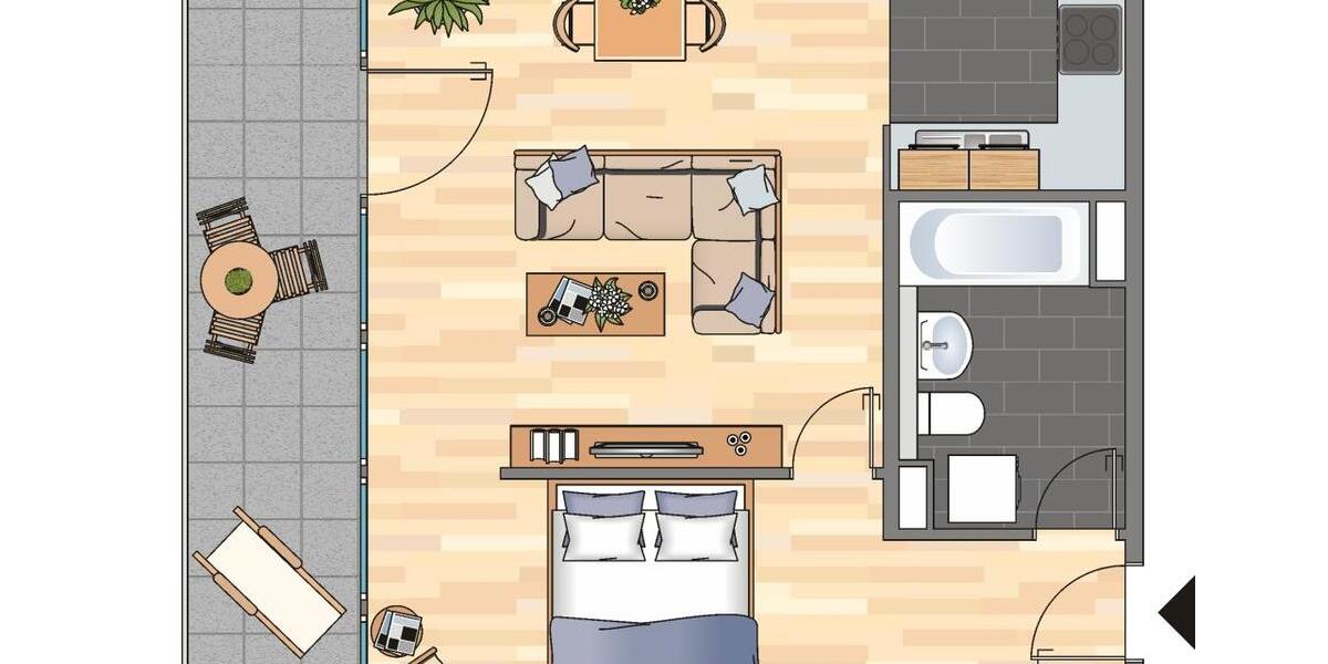 Etagenwohnung Göttingen Grone - 1 Zimmer, 52 m&sup2;, 457&euro; | Angebot:25253190