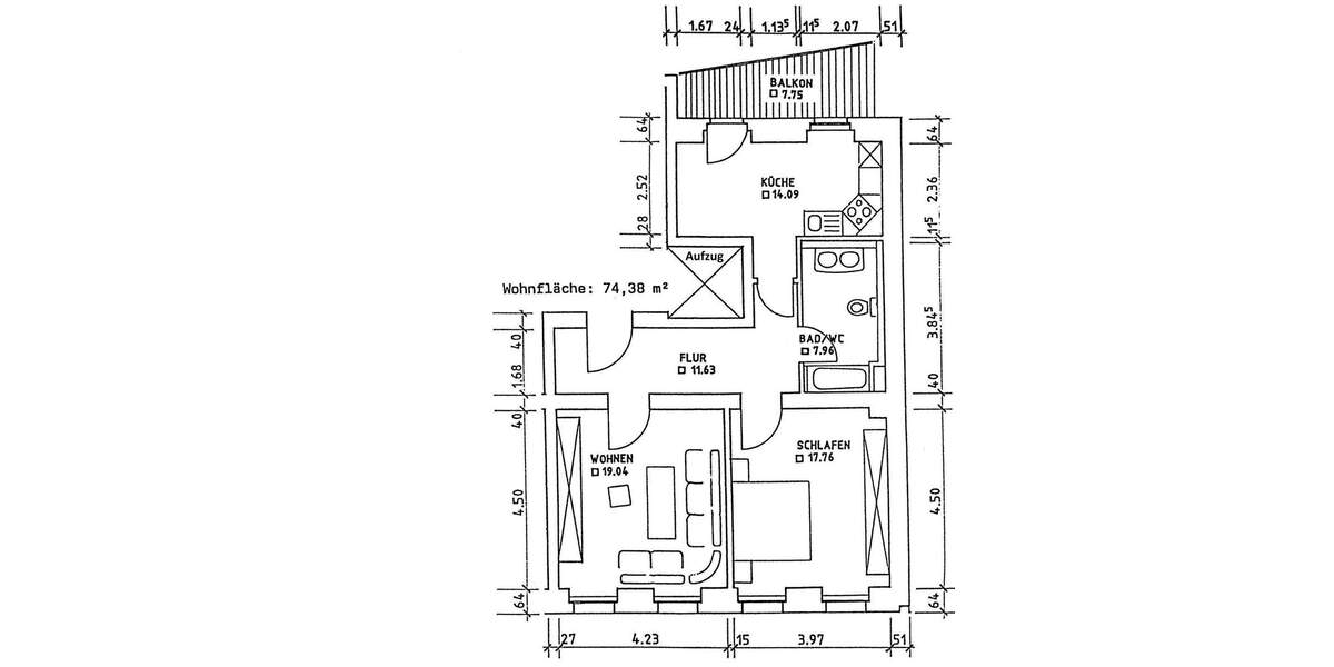 Etagenwohnung Plauen Westend - 2 Zimmer, 74 m&sup2;, 395&euro; | Angebot:25212967