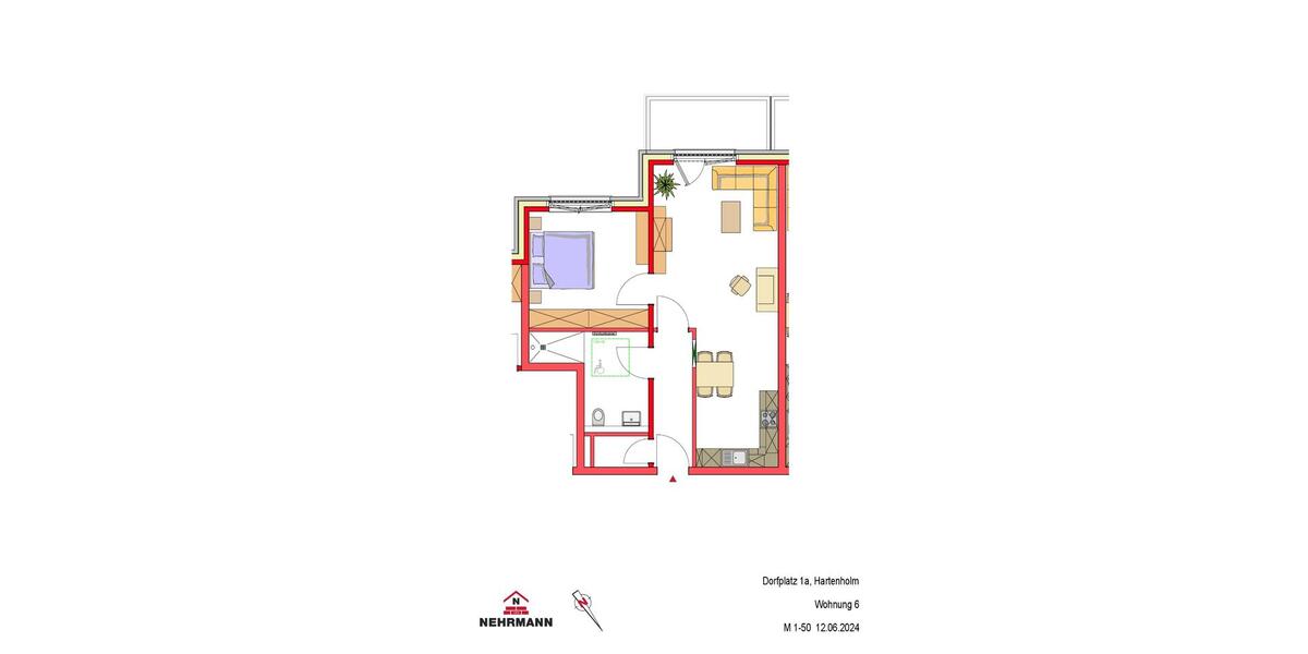 Etagenwohnung Hartenholm - 2 Zimmer, 66 m&sup2;, 897&euro; | Angebot:26455150