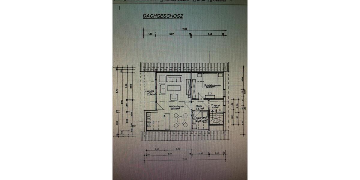 Möblierte Dachgeschosswohnung 2 zimmer