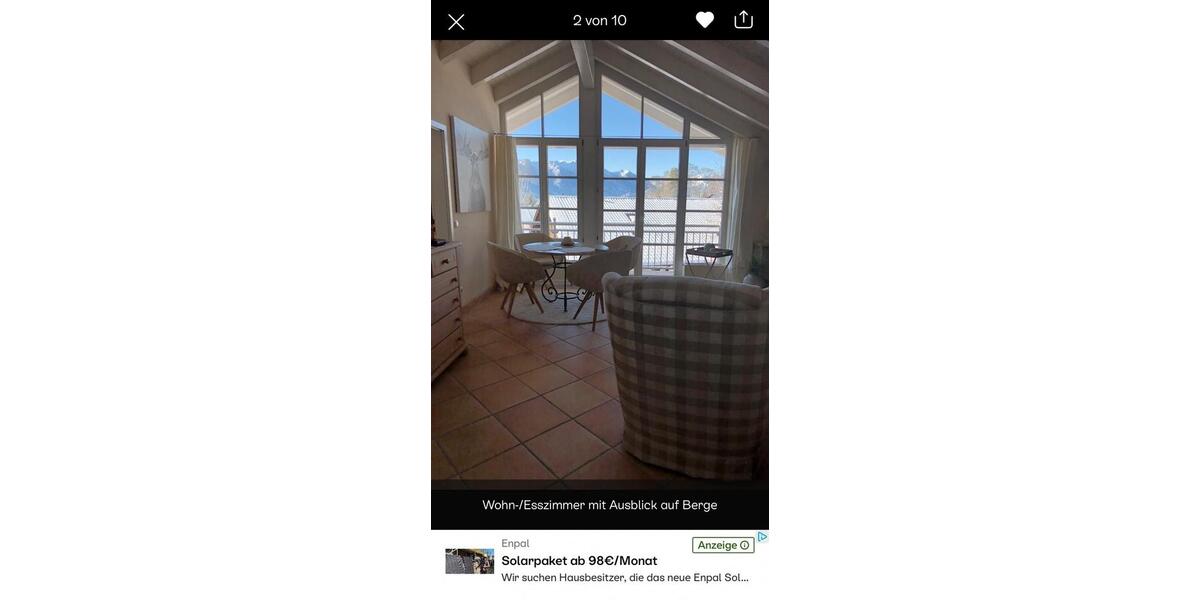 Dachgeschoßwohnung Murnau am Staffelsee - 2 Zimmer, 60 m&sup2;, 1.300&euro; | Angebot:25056916