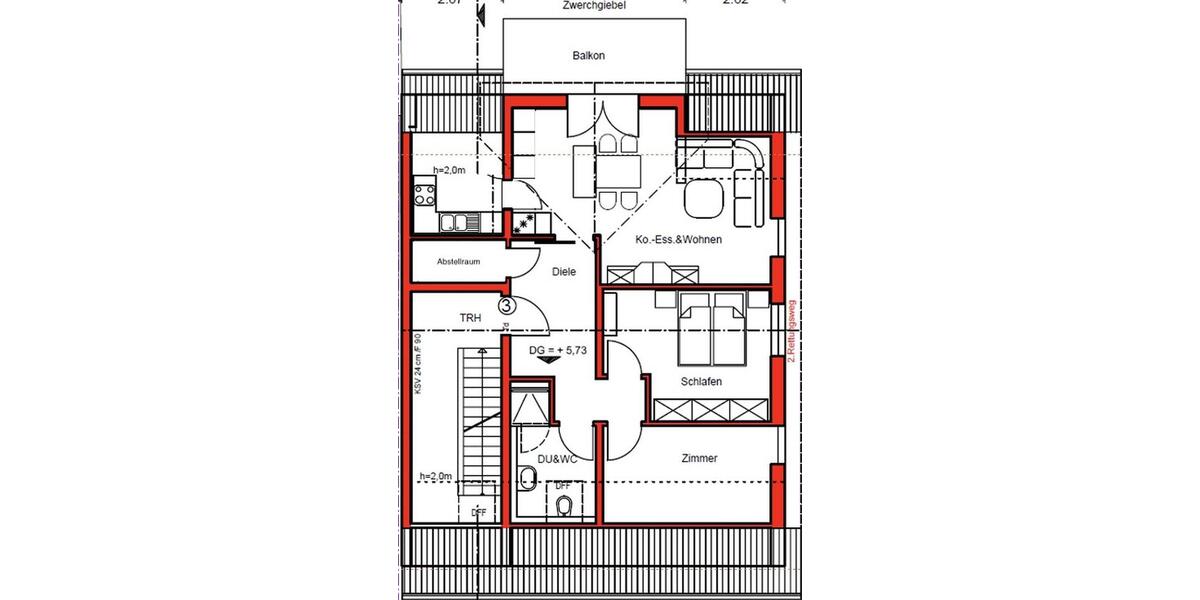 Etagenwohnung Wiesenbach - 3 Zimmer, 85 m&sup2;, 1.190&euro; | Angebot:26019203