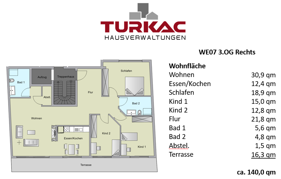 Etagenwohnung Oberursel (Taunus) - 4.5 Zimmer, 140 m&sup2;, 2.600&euro; | Angebot:26919451