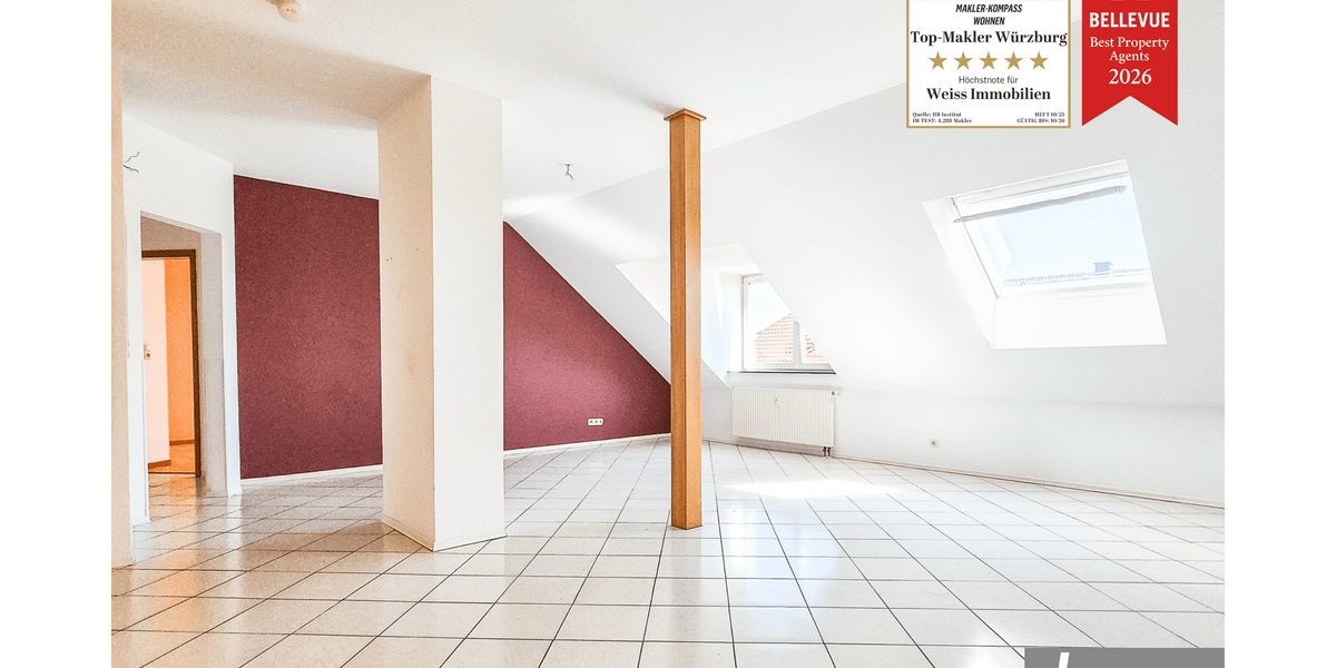 Etagenwohnung Würzburg Lindleinsmühle - 3 Zimmer, 80 m&sup2;, 800&euro; | Angebot:26641082