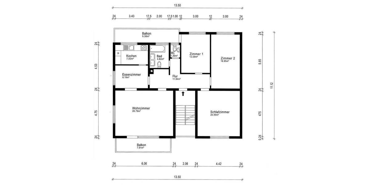 Teilmöblierte 5 Zimmerwohnung mit 2 Balkonen in Karlsruhe-Knielingen ab sofort zu vermieten 5 zimmer