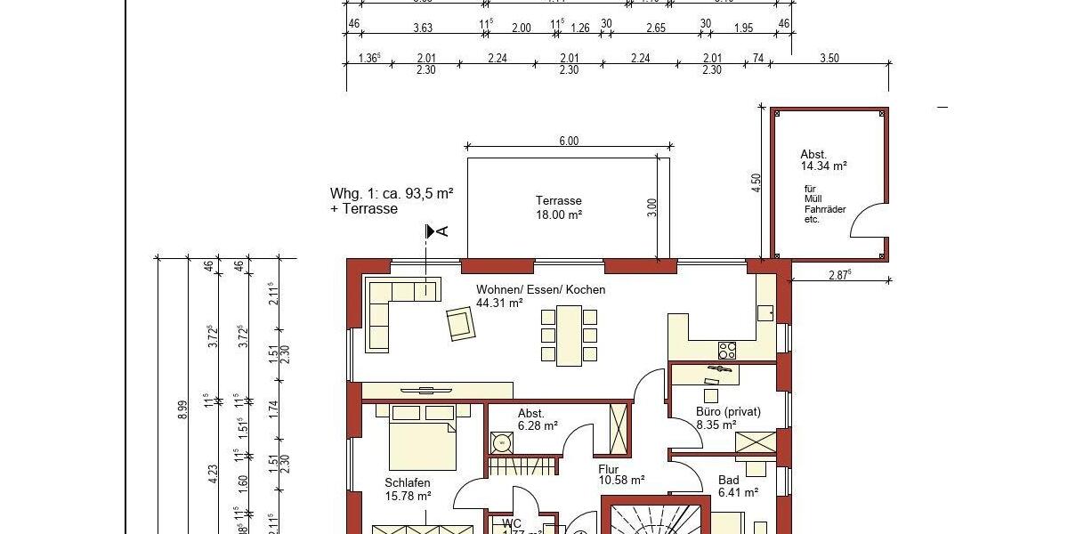 Erdgeschoßwohnung Schüttorf - 4 Zimmer, 110 m&sup2;, 1.320&euro; | Angebot:26547791
