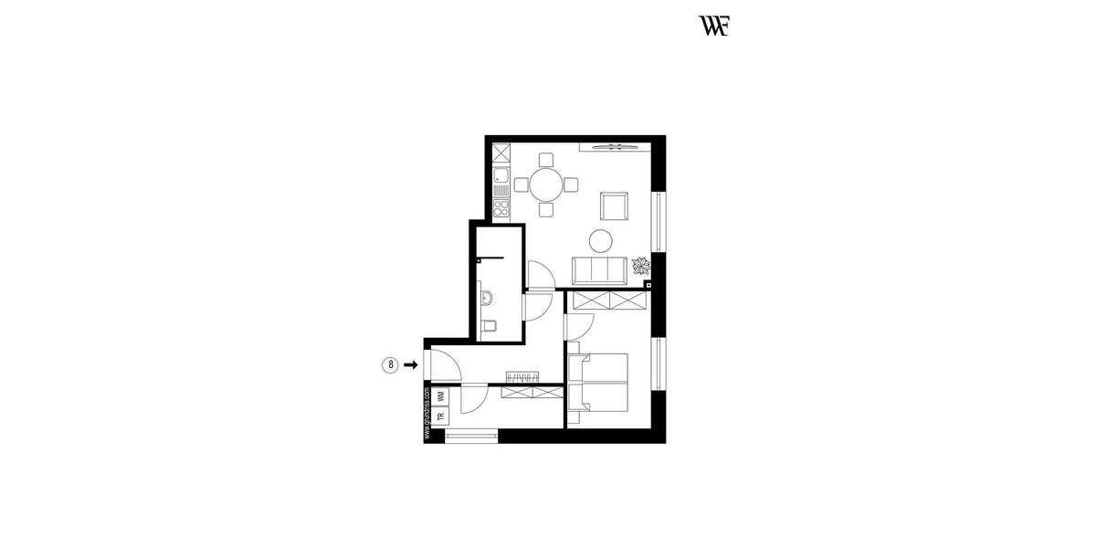 Etagenwohnung Oldenburg Eversten - 2 Zimmer, 54 m&sup2;, 830&euro; | Angebot:26233967