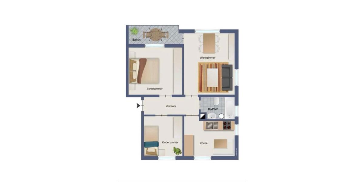 Hochparterre Möglingen - 3 Zimmer, 60 m&sup2;, 1.100&euro; | Angebot:26701179