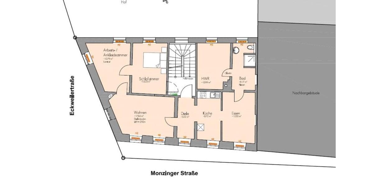 Etagenwohnung Bad Sobernheim - 3 Zimmer, 90 m&sup2;, 800&euro; | Angebot:25963054