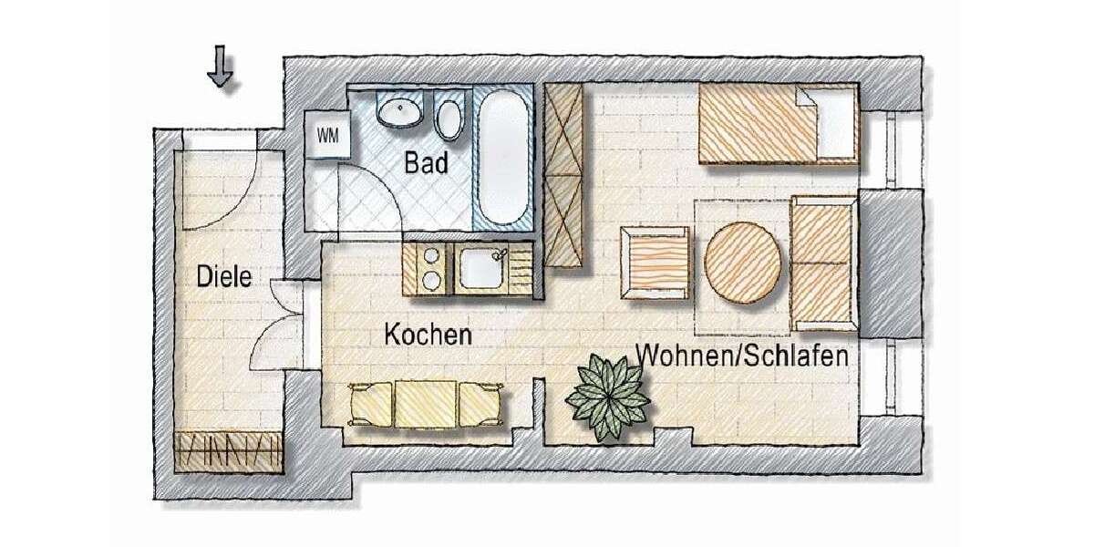 Etagenwohnung Penig - 1 Zimmer, 36 m&sup2;, 230&euro; | Angebot:27018492