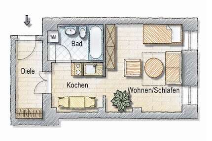 Wohnung Penig - 1 Zimmer, 36 m&sup2;, 230&euro; | Angebot:27018492