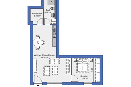 Wohnung Sankt Ingbert - 2 Zimmer, 51 m&sup2;, 710&euro; | Angebot:25271383