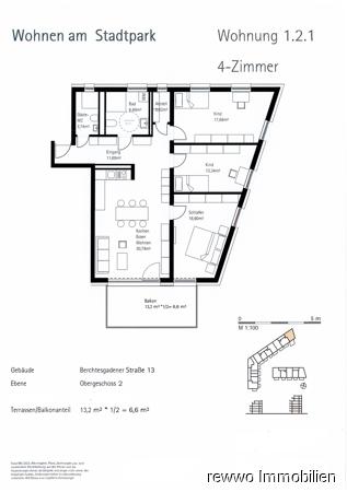 Etagenwohnung Burghausen - 4 Zimmer, 113 m&sup2;, 1.413&euro; | Angebot:25235912