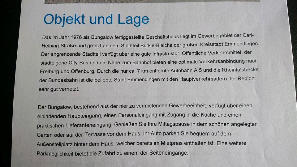 Gewerbeobjekt Emmendingen - 1.600&euro; | Angebot:26044488