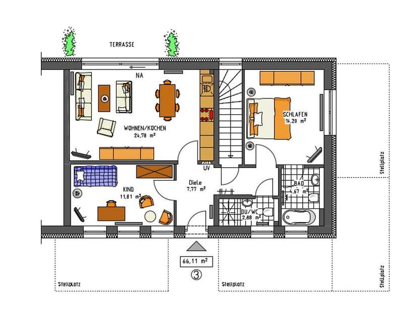 Wohnung zum Mieten in Köln 858 € 66 m² 3 zimmer