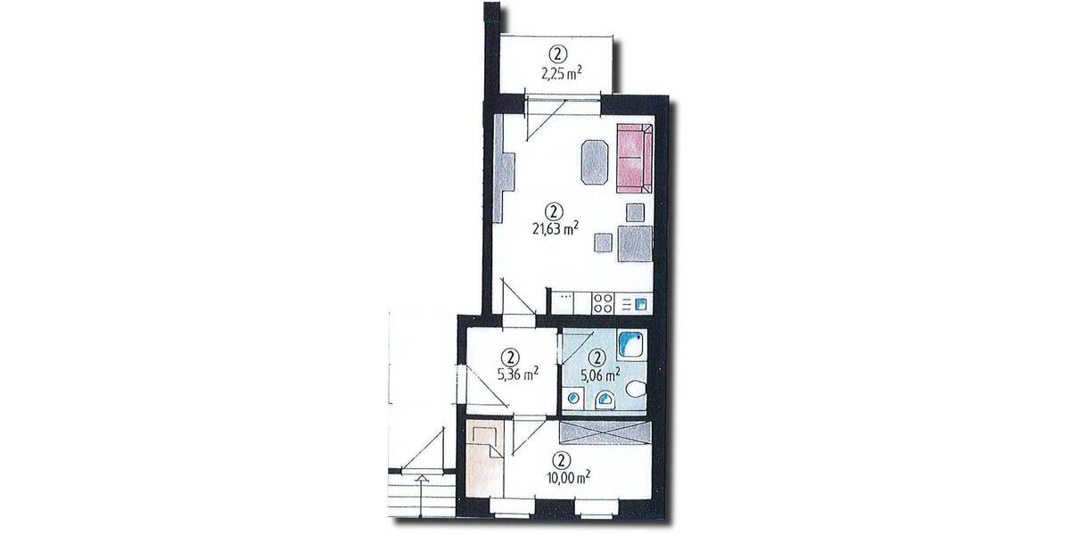 Etagenwohnung Zwickau Bahnhofsvorstadt - 2 Zimmer, 44 m&sup2;, 260&euro; | Angebot:26597704