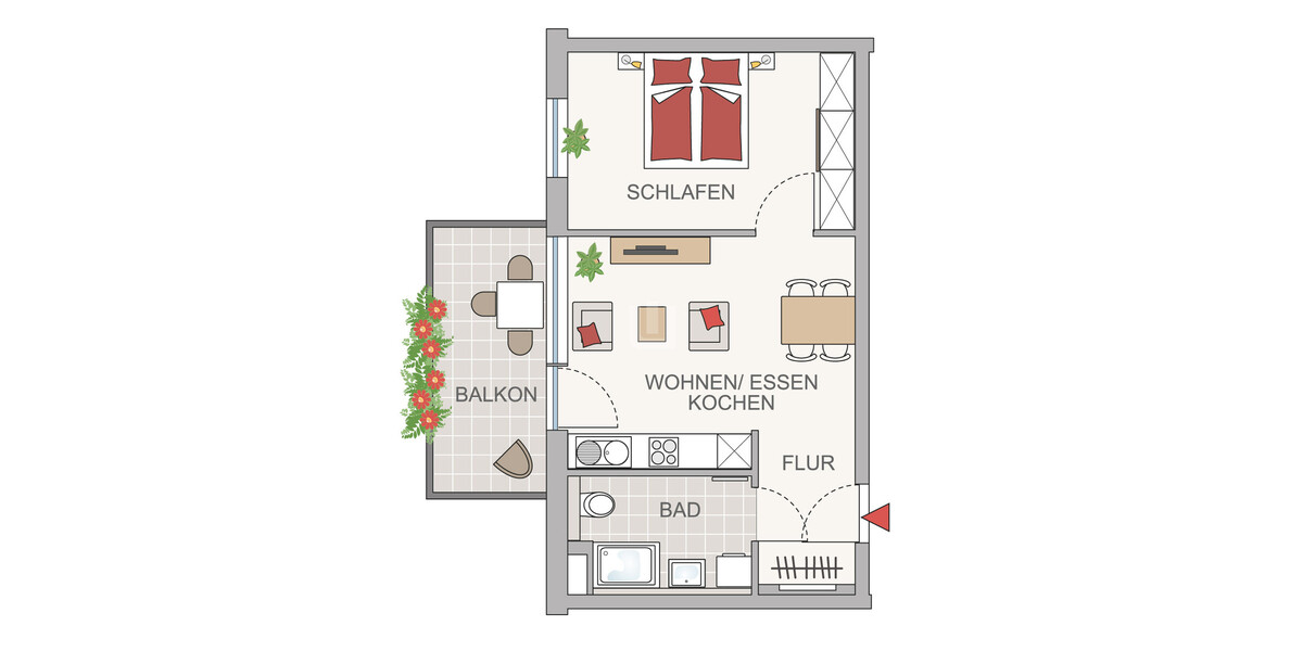 WINDISCH – Traumhafte 2-Zimmer-Wohnung mit großem Westbalkon – ideal für Singles – barrierefrei! - Etagenwohnung Fürstenfeldbruck | Angebot:26070791