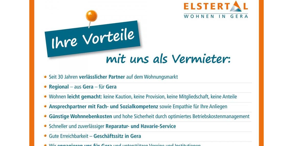 Erdgeschoßwohnung Gera Alt-Bieblach - 2 Zimmer, 55 m&sup2;, 462&euro; | Angebot:25854940