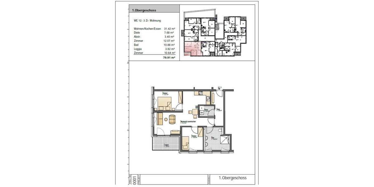 Etagenwohnung Hochspeyer - 3 Zimmer, 80 m&sup2;, 1.039&euro; | Angebot:21838707