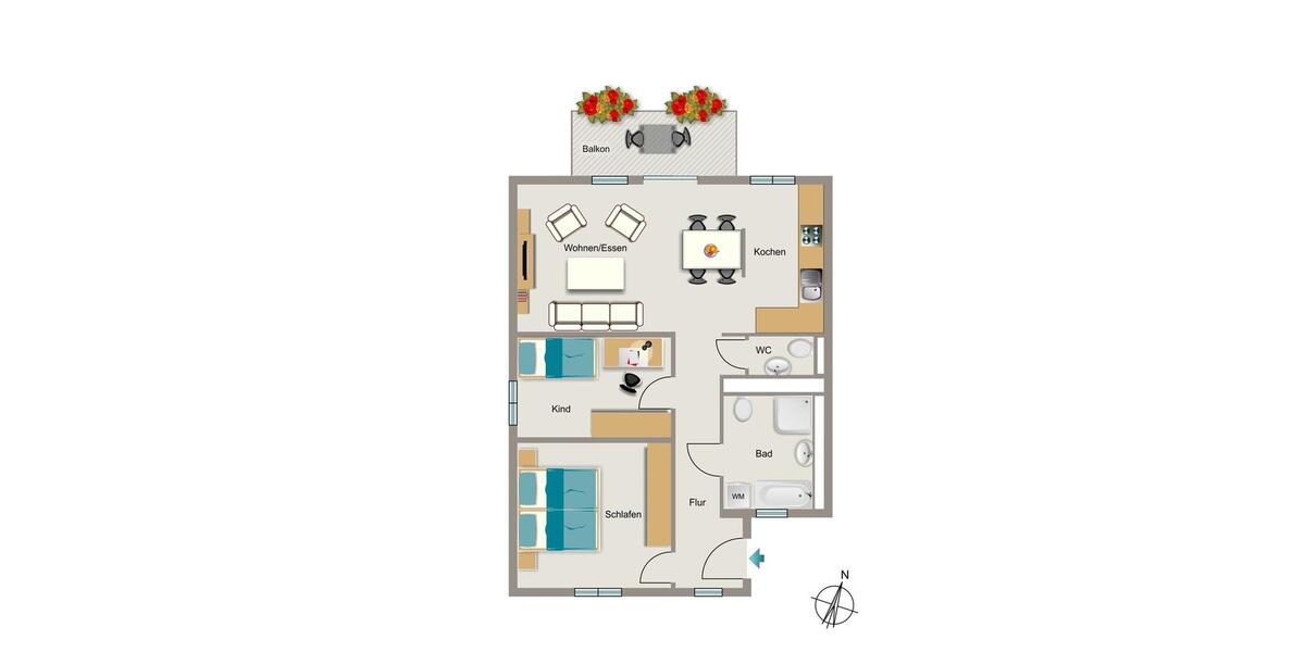 Etagenwohnung Duisburg Walsum - 3 Zimmer, 82 m&sup2;, 981&euro; | Angebot:26227968