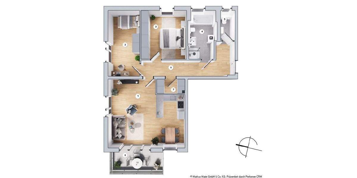 Etagenwohnung Isen - 3 Zimmer, 87 m&sup2;, 1.185&euro; | Angebot:24862578