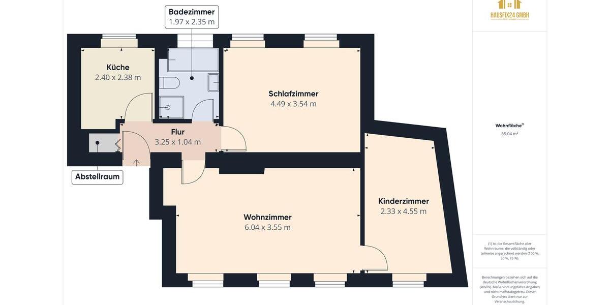 Etagenwohnung Magdeburg - 3 Zimmer, 65 m&sup2;, 637&euro; | Angebot:26299832