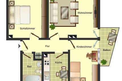 Wohnung Bergkamen Weddinghofen - 3 Zimmer, 63 m&sup2;, 509&euro; | Angebot:26750227