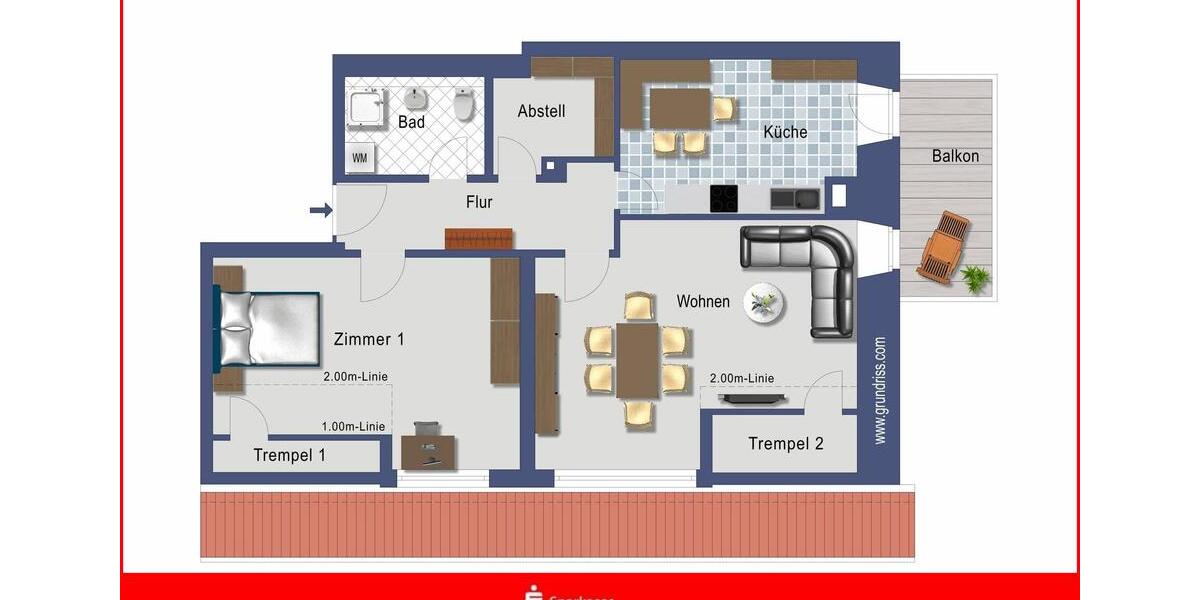 Renovierte 2,5-Zimmer Dachwohnung im Ortskern von Görwihl 2.5 zimmer