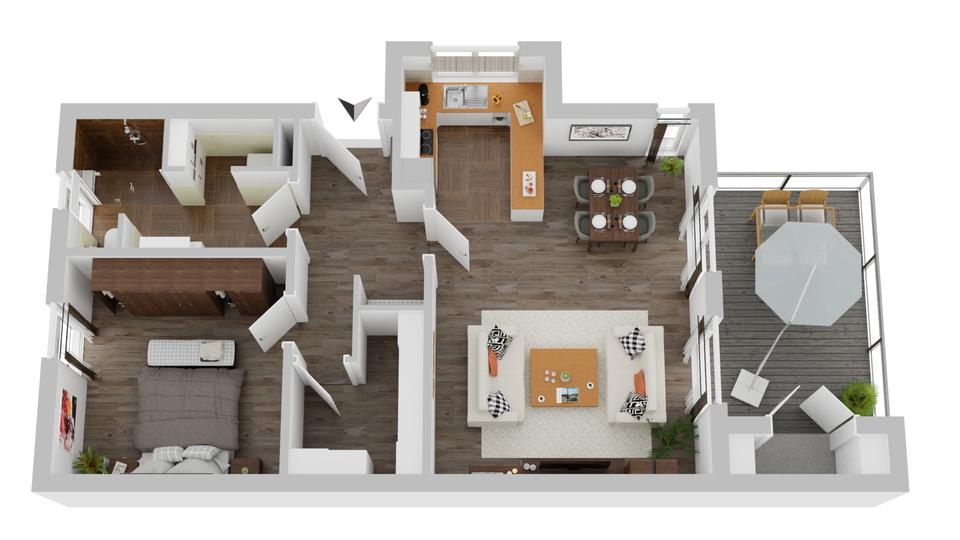 Etagenwohnung Bad Oeynhausen Dehme - 2 Zimmer, 80 m&sup2;, 836&euro; | Angebot:26565246