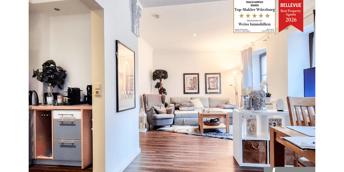 Etagenwohnung Würzburg Altstadt - 2 Zimmer, 65 m&sup2;, 950&euro; | Angebot:26804190