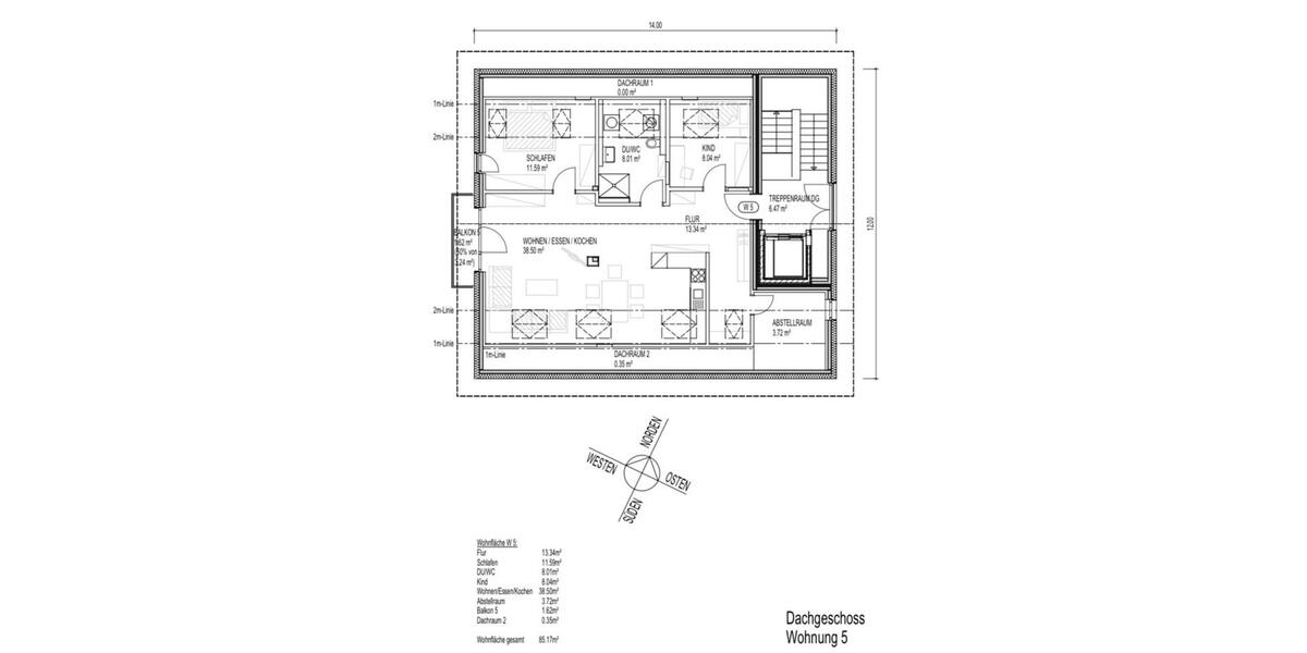 Dachgeschoßwohnung Zwiesel - 3 Zimmer, 85 m&sup2;, 950&euro; | Angebot:26639984
