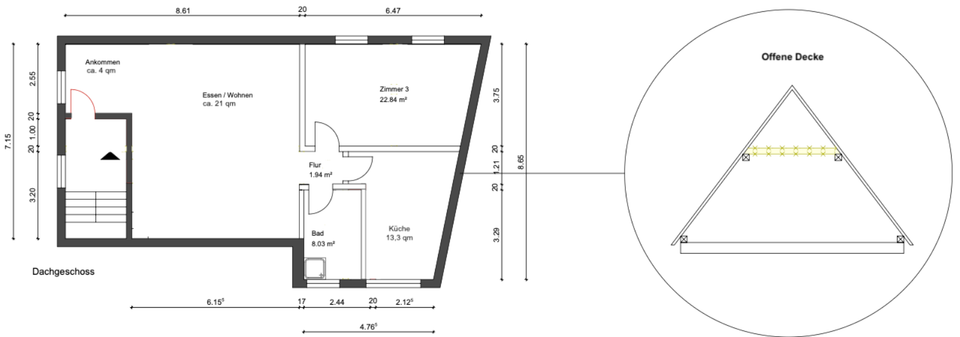Dachgeschoßwohnung Bendorf - 2.5 Zimmer, 70 m&sup2;, 900&euro; | Angebot:25406738