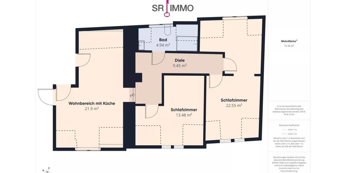Etagenwohnung Waxweiler - 3 Zimmer, 72 m&sup2;, 650&euro; | Angebot:25436878