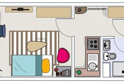 Wohnung Neubrandenburg - 1 Zimmer, 24 m&sup2;, 260&euro; | Angebot:26592650