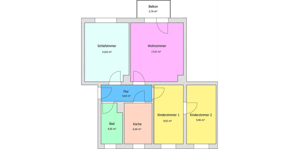 Etagenwohnung Hainichen - 4 Zimmer, 69 m&sup2;, 415&euro; | Angebot:26393374