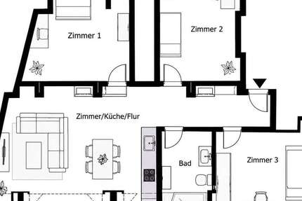 Wohnung Berlin Britz - 4 Zimmer, 95 m&sup2;, 1.325&euro; | Angebot:27699049