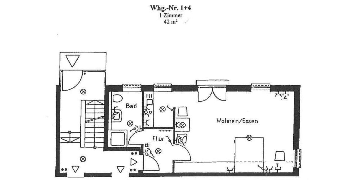 Etagenwohnung Hohentengen am Hochrhein - 1 Zimmer, 42 m&sup2;, 420&euro; | Angebot:25718994