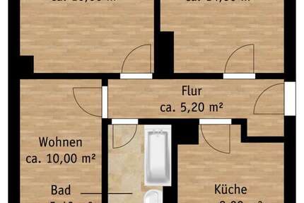 Wohnung Pirna Neundorf - 3 Zimmer, 59 m&sup2;, 391&euro; | Angebot:27176371