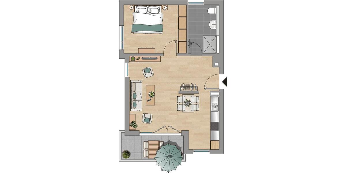 Etagenwohnung Mainz Bretzenheim - 2 Zimmer, 60 m&sup2;, 1.295&euro; | Angebot:26479715