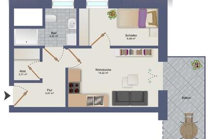 Wohnung Diepholz - 2 Zimmer, 33 m&sup2;, 530&euro; | Angebot:25220668