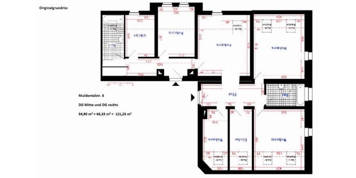 Dachgeschoßwohnung Penig - 5.5 Zimmer, 121 m&sup2;, 830&euro; | Angebot:26350225