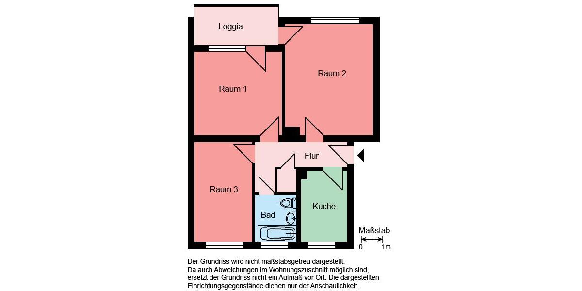 Etagenwohnung Geseke - 3 Zimmer, 70 m&sup2;, 549&euro; | Angebot:26290023