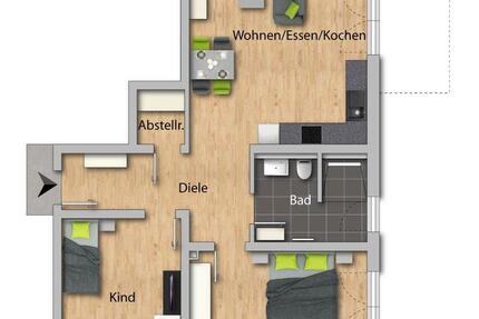 Wunderschöne 3-Zimmer-Erdgeschoßwohnung in 77694 Kehl-Sundheim zu vermieten