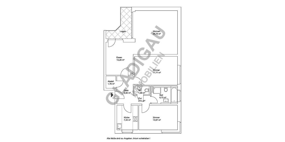 Erdgeschoßwohnung Hamburg Altona - 3 Zimmer, 103 m&sup2;, 1.648&euro; | Angebot:26548977